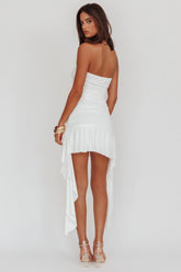Golden State Strapless Drop Waist Mini Dress White